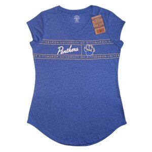 Pitt Panthers Womens Small T Shirt Blue Short Sleeve Pittsburgh University NCAA